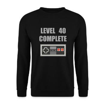 geburtstag 40 jahre - Unisex Pullover - Schwarz - Vorne - Alina (178cm) & Michal (187cm)