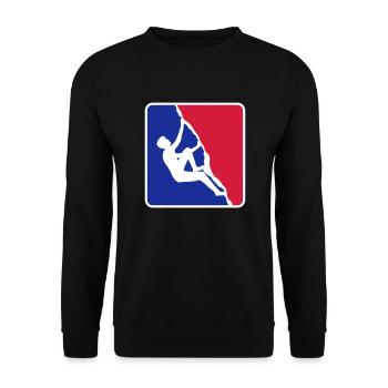 quadrat rot blau logo freeclimber gipfelstuermer k - Unisex Pullover - Schwarz - Vorne - Alina (178cm) & Michal (187cm)