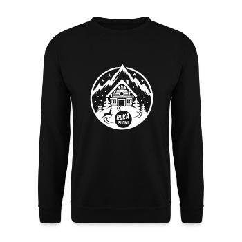 Ruka Suomi Ski Resort T Shirt Design - Unisex Pullover - Schwarz - Vorne - Alina (178cm) & Michal (187cm)