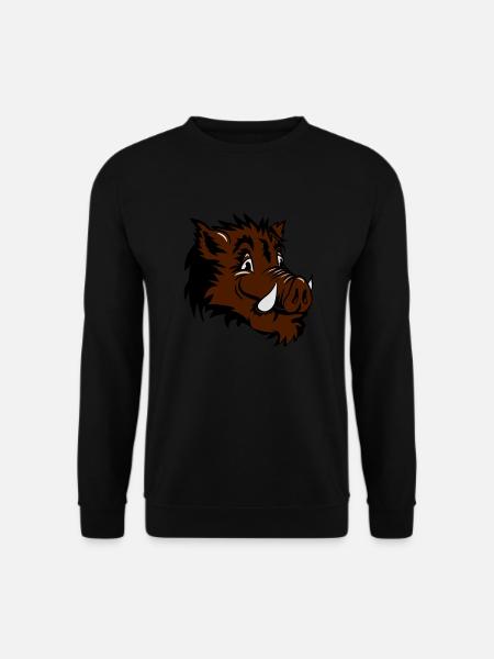 wildschwein kopf lustig - Unisex Pullover - Schwarz