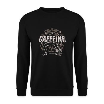 Kaffee T Shirt Caffeine - Unisex Pullover - Schwarz - Vorne - Alina (178cm) & Michal (187cm)