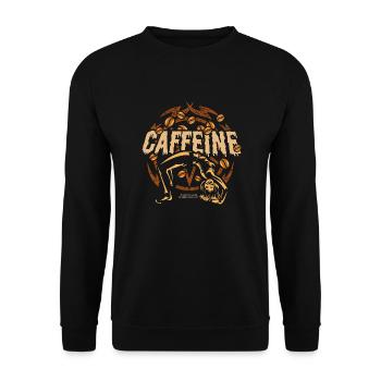 Kaffee T Shirt Design Caffeine - Unisex Pullover - Schwarz - Vorne - Alina (178cm) & Michal (187cm)
