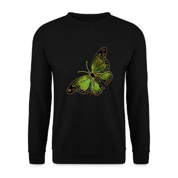 butterfly - Unisex Sweatshirt - black - Front - Alina (178cm) & Michal (187cm)