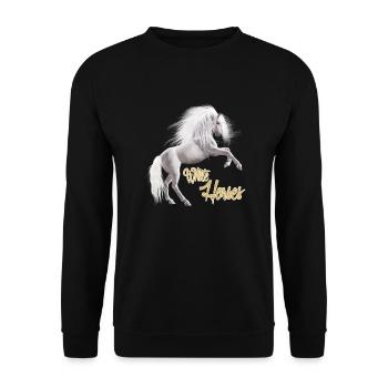 Cheval Blanc - Sweat-shirt Unisexe - noir - Devant - Alina (178cm) & Michal (187cm)