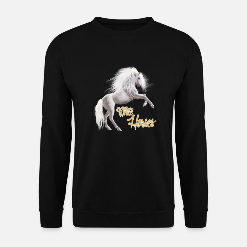 White horse - Unisex Sweatshirt - black