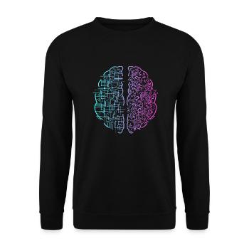 Left Brain Right Brain - Unisex Sweatshirt - black - Front - Alina (178cm) & Michal (187cm)