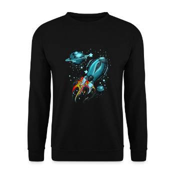 Rocket in space - Unisex Sweatshirt - black - Front - Alina (178cm) & Michal (187cm)