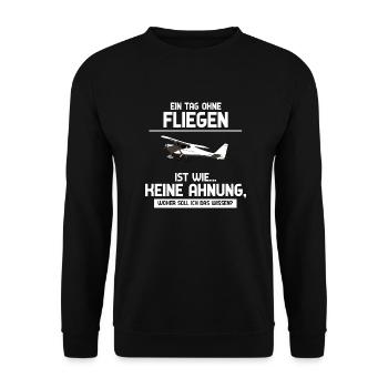 Flugzeug Pilot Flieger Ultaleichtflugzeug UL - Unisex Pullover - Schwarz - Vorne - Alina (178cm) & Michal (187cm)