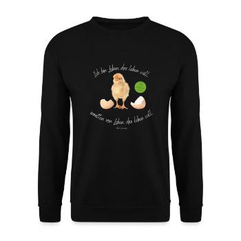 Ich bin Leben, das leben will 2 - Unisex Pullover - Schwarz - Vorne - Alina (178cm) & Michal (187cm)