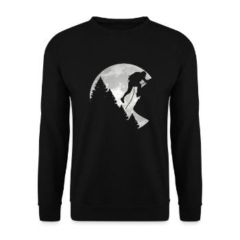 Vintage Moon Rock Climbing Mountaineering - Unisex Sweatshirt - black - Front - Alina (178cm) & Michal (187cm)
