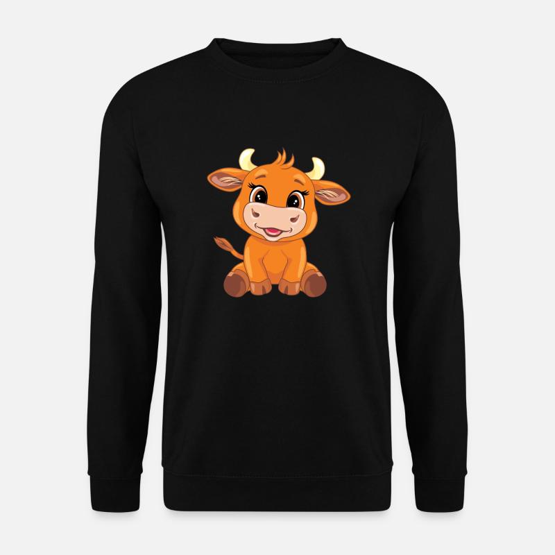 Taureau drôle de chéri de sourire - Sweat-shirt Unisexe - noir