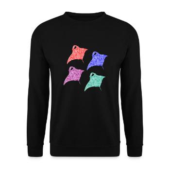 Raie Manta - Sweat-shirt Unisexe - noir - Devant - Alina (178cm) & Michal (187cm)