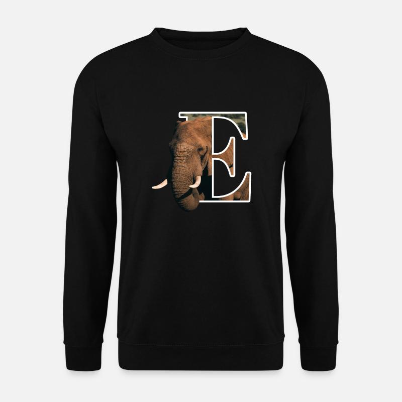 E Elephant alphabet animals - Unisex Sweatshirt - black