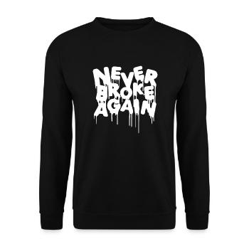 Nie wieder gebrochen - Unisex Pullover - Schwarz - Vorne - Alina (178cm) & Michal (187cm)