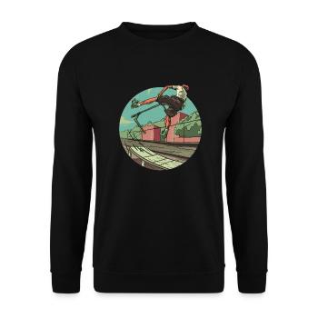 Scooter Stunt Scooter Street Trick Roller Stunt - Unisex Pullover - Schwarz - Vorne - Alina (178cm) & Michal (187cm)