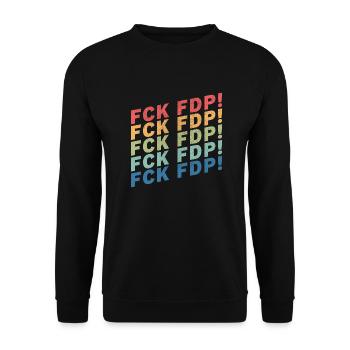 FCK FDP - Unisex Pullover - Schwarz - Vorne - Alina (178cm) & Michal (187cm)