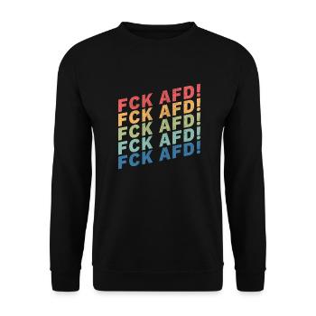 FCK AFD - Unisex Pullover - Schwarz - Vorne - Alina (178cm) & Michal (187cm)