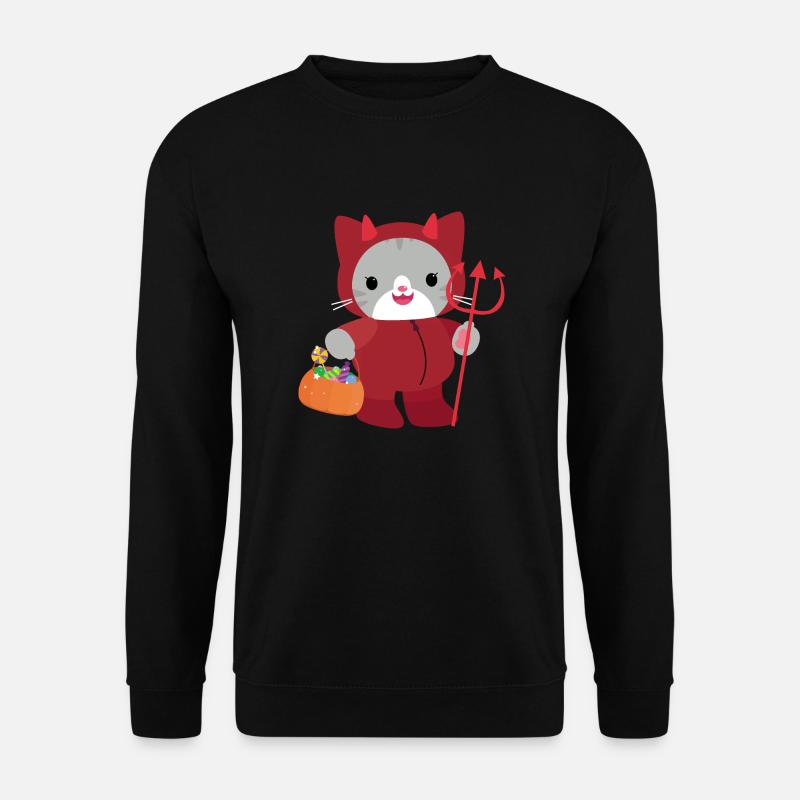 Halloween cat Red Devil. kawai - Unisex Sweatshirt - black