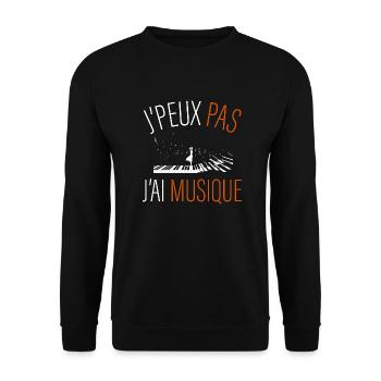 j peux pas j ai musique - Sweat-shirt Unisexe - noir - Devant - Alina (178cm) & Michal (187cm)