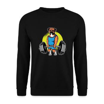 Boxer Weightlifting I Funny Deadlift Fitness I Gym - Unisex Sweatshirt - black - Front - Alina (178cm) & Michal (187cm)