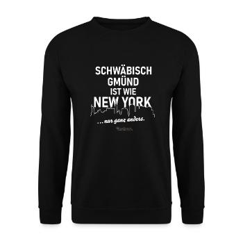 Schwäbisch Gmünd - Unisex Pullover - Schwarz - Vorne - Alina (178cm) & Michal (187cm)