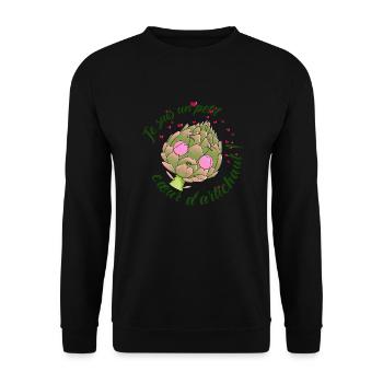 Coeur artichaut - Sweat-shirt Unisexe - noir - Devant - Alina (178cm) & Michal (187cm)