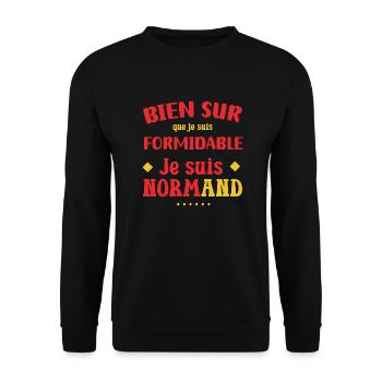 Je suis formidable je suis normand cadeau normand - Sweat-shirt Unisexe - noir - Devant - Alina (178cm) & Michal (187cm)