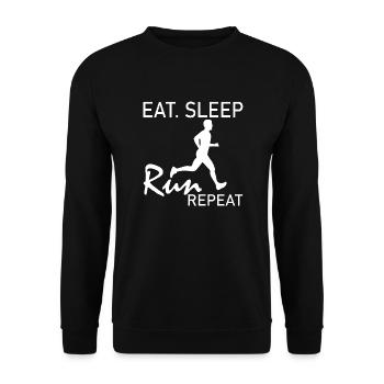 Marathon Running Run jogging - Unisex Sweatshirt - black - Front - Alina (178cm) & Michal (187cm)