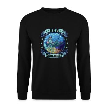 Sea Zoologist Scientist Marine Biology - Unisex Pullover - Schwarz - Vorne - Alina (178cm) & Michal (187cm)