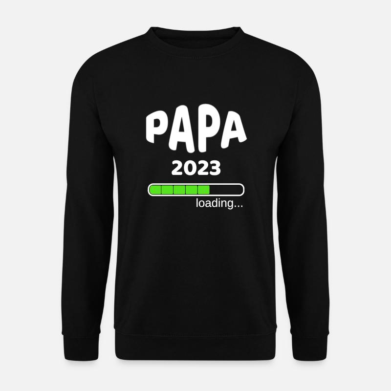 Papa 2023 Geburt Schwangerschaft Babypinkeln Idee - Unisex Pullover - Schwarz
