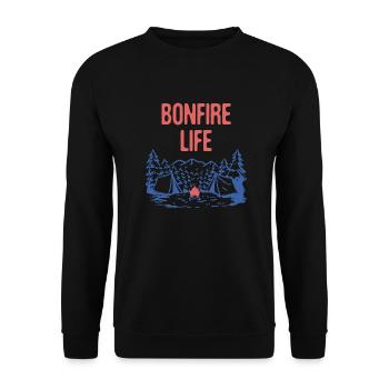 Bonfire Life Camping Faune Camping en plein air - Sweat-shirt Unisexe - noir - Devant - Alina (178cm) & Michal (187cm)