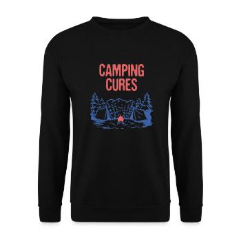Camping Cures Vacances Camper Trip Camp Été - Sweat-shirt Unisexe - noir - Devant - Alina (178cm) & Michal (187cm)