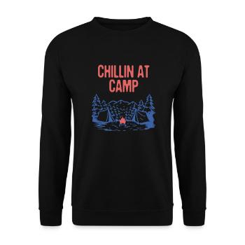 Chillin au Camp Summer Camping Tropical Camper - Sweat-shirt Unisexe - noir - Devant - Alina (178cm) & Michal (187cm)