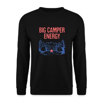 Big Camper Energy Camping Randonnée Camp Randonneur Road - Sweat-shirt Unisexe - noir - Devant - Alina (178cm) & Michal (187cm)