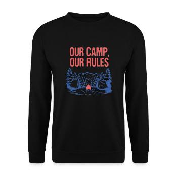 Our Camp Our Rules Summer Wildlife Tropical - Unisex Pullover - Schwarz - Vorne - Alina (178cm) & Michal (187cm)