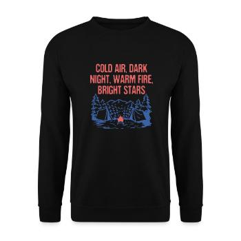 Warm Fire Bright Stars Camping Wildlife Camper - Unisex Sweatshirt - black - Front - Alina (178cm) & Michal (187cm)