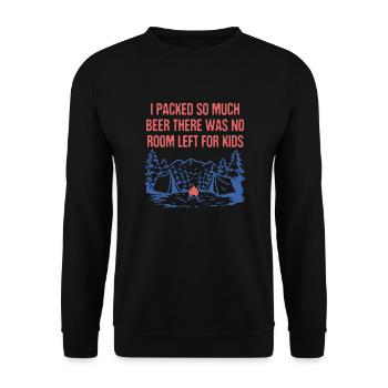 J’ai emballé tellement de bière Drôle Camping Humour Camper - Sweat-shirt Unisexe - noir - Devant - Alina (178cm) & Michal (187cm)