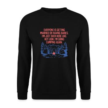 Tout le monde se marie Camping Sarcastique - Sweat-shirt Unisexe - noir - Devant - Alina (178cm) & Michal (187cm)