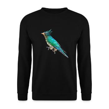 Bird ~ the Emerald Cuckoo - Unisex Sweatshirt - black - Front - Alina (178cm) & Michal (187cm)