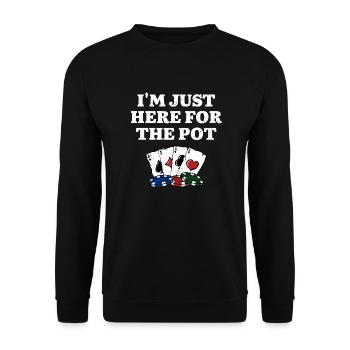 Ici pour le Pot Gambler Casino Gambling Gaming - Sweat-shirt Unisexe - noir - Devant - Alina (178cm) & Michal (187cm)