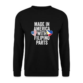 MADE IN AMERICA WITH FILIPINO PARTS - Unisex Sweatshirt - black - Front - Alina (178cm) & Michal (187cm)