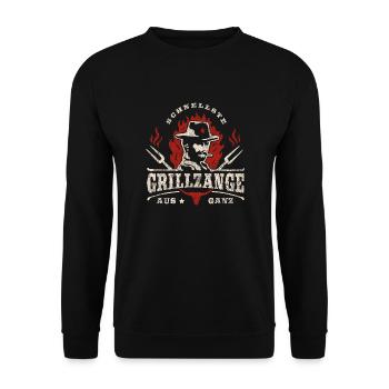 Grillen Cowboy - Schnellste Grillzange aus ganz - Unisex Pullover - Schwarz - Vorne - Alina (178cm) & Michal (187cm)