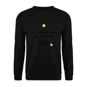 lustige Sprüche für Oma - Unisex Pullover - Schwarz - Vorne - Alina (178cm) & Michal (187cm)