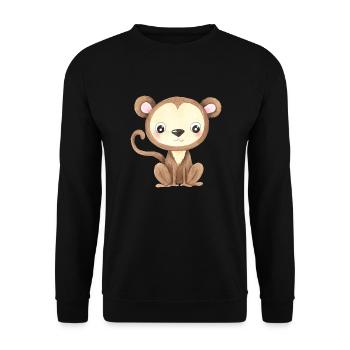 Cute Monkey Baby Asia China Japan Monkey Primate - Unisex Sweatshirt - black - Front - Alina (178cm) & Michal (187cm)