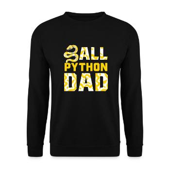 Banana Ball Python Herpetologist Ball Python Dad - Unisex Pullover - Schwarz - Vorne - Alina (178cm) & Michal (187cm)