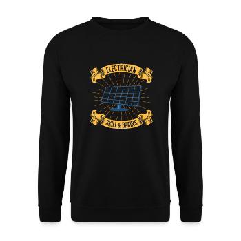 Fähigkeiten und Gehirne Elektriker - Unisex Pullover - Schwarz - Vorne - Alina (178cm) & Michal (187cm)