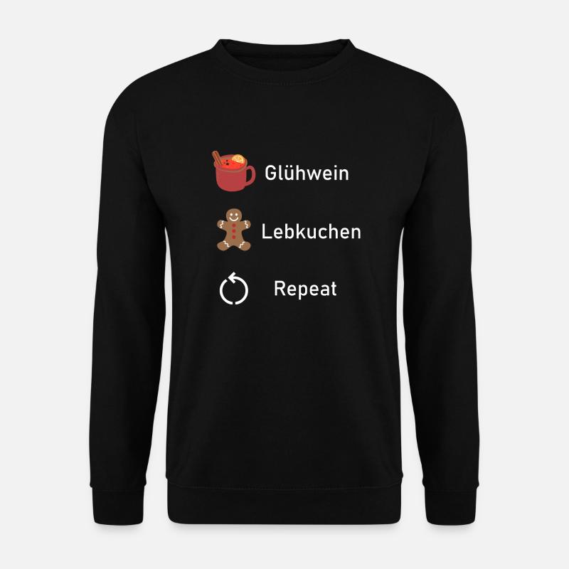 MULLED WINE GINGERBREAD REPEAT - Unisex Sweatshirt - black