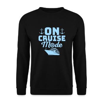 On Cruise Mode Crusing Vacation Cruiser - Unisex Sweatshirt - black - Front - Alina (178cm) & Michal (187cm)