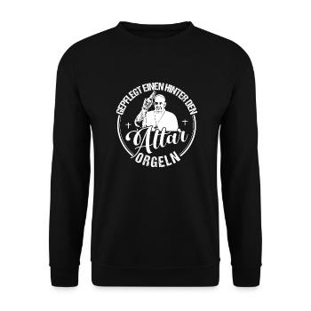 Party Papst - Unisex Pullover - Schwarz - Vorne - Alina (178cm) & Michal (187cm)