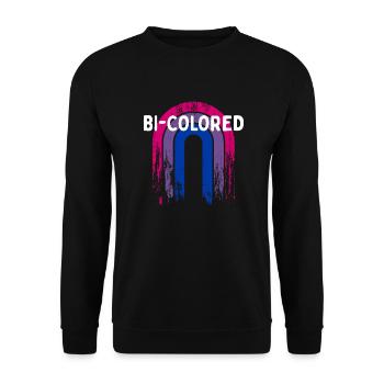 Bi-Colored Bisexual LGBTQ Bi Pride LGBT Sayings - Unisex Sweatshirt - black - Front - Alina (178cm) & Michal (187cm)